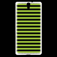Coque Sony Xperia C5 rayures noires et vertes