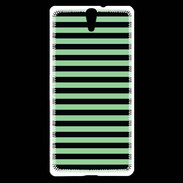 Coque Sony Xperia C5 rayures vert d'eau et noires