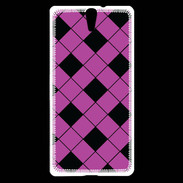 Coque Sony Xperia C5 losange noir & rose