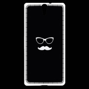 Coque Sony Xperia C5 moustache noir & blanc