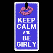 Coque Sony Xperia C5 Keep Calm Girly Bleu