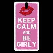 Coque Sony Xperia C5 Keep Calm Girly Rose