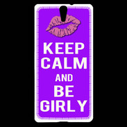 Coque Sony Xperia C5 Keep Calm Girly Violet
