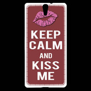 Coque Sony Xperia C5 Keep Calm Kiss me Brique