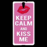 Coque Sony Xperia C5 Keep Calm Kiss me Rose