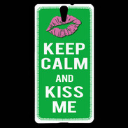 Coque Sony Xperia C5 Keep Calm Kiss me Vert