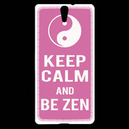 Coque Sony Xperia C5 Keep Calm Be Zen Rose