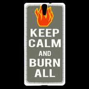 Coque Sony Xperia C5 Keep Calm Burn Gris