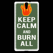 Coque Sony Xperia C5 Keep Calm Burn Kaki