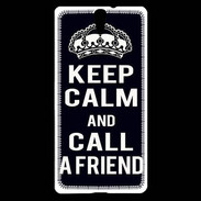 Coque Sony Xperia C5 Keep Calm Call friend Noir