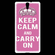 Coque Sony Xperia C5 Keep Calm Carry on Rose