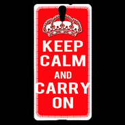 Coque Sony Xperia C5 Keep Calm Carry on Rouge