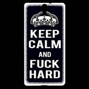 Coque Sony Xperia C5 Keep Calm Fuck hard Noir