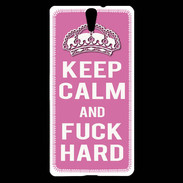 Coque Sony Xperia C5 Keep Calm Fuck hard Rose