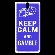 Coque Sony Xperia C5 Keep Calm Gamble Bleu