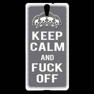 Coque Sony Xperia C5 Keep Calm Fuck Off Gris