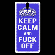 Coque Sony Xperia C5 Keep Calm Fuck off bleu