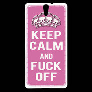 Coque Sony Xperia C5 Keep Calm Fuck Off Rose