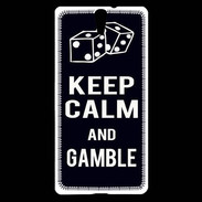 Coque Sony Xperia C5 Keep Calm Gamble Noir