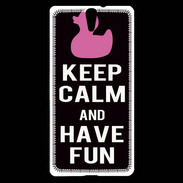 Coque Sony Xperia C5 Keep Calm Have fun Noir
