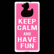 Coque Sony Xperia C5 Keep Calm Have fun Rose