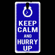 Coque Sony Xperia C5 Keep Calm Hurry up Bleu