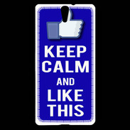 Coque Sony Xperia C5 Keep Calm Like This Bleu