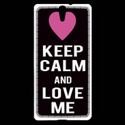 Coque Sony Xperia C5 Keep Calm Love Noir