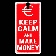 Coque Sony Xperia C5 Keep Calm Make money Rouge