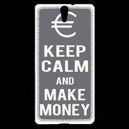 Coque Sony Xperia C5 Keep Calm Make money Gris