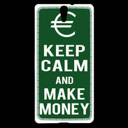 Coque Sony Xperia C5 Keep Calm Make money Vert