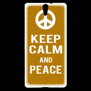 Coque Sony Xperia C5 Keep Calm Peace Orange