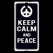 Coque Sony Xperia C5 Keep Calm Peace Noir
