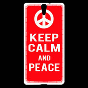 Coque Sony Xperia C5 Keep Calm Peace Rouge