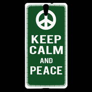 Coque Sony Xperia C5 Keep Calm Peace Vert