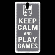 Coque Sony Xperia C5 Keep Calm Play games Gris