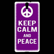 Coque Sony Xperia C5 Keep Calm Peace Violet