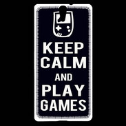 Coque Sony Xperia C5 Keep Calm Play games Noir