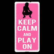 Coque Sony Xperia C5 Keep Calm Play on Rose