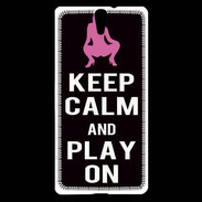 Coque Sony Xperia C5 Keep Calm Play on Noir