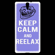 Coque Sony Xperia C5 Keep Calm Reelax Bleu