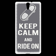 Coque Sony Xperia C5 Keep Calm Ride on Gris