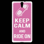 Coque Sony Xperia C5 Keep Calm Ride on Rose
