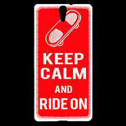 Coque Sony Xperia C5 Keep Calm Ride on Rouge