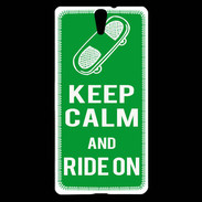 Coque Sony Xperia C5 Keep Calm Ride on Vert
