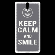 Coque Sony Xperia C5 Keep Calm Smile Gris