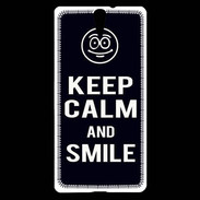 Coque Sony Xperia C5 Keep Calm Smile Noir