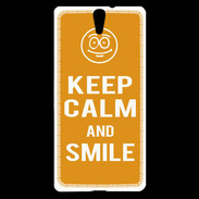 Coque Sony Xperia C5 Keep Calm Smile Orange