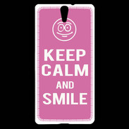 Coque Sony Xperia C5 Keep Calm Smile Rose