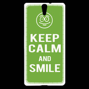 Coque Sony Xperia C5 Keep Calm Smile Vert